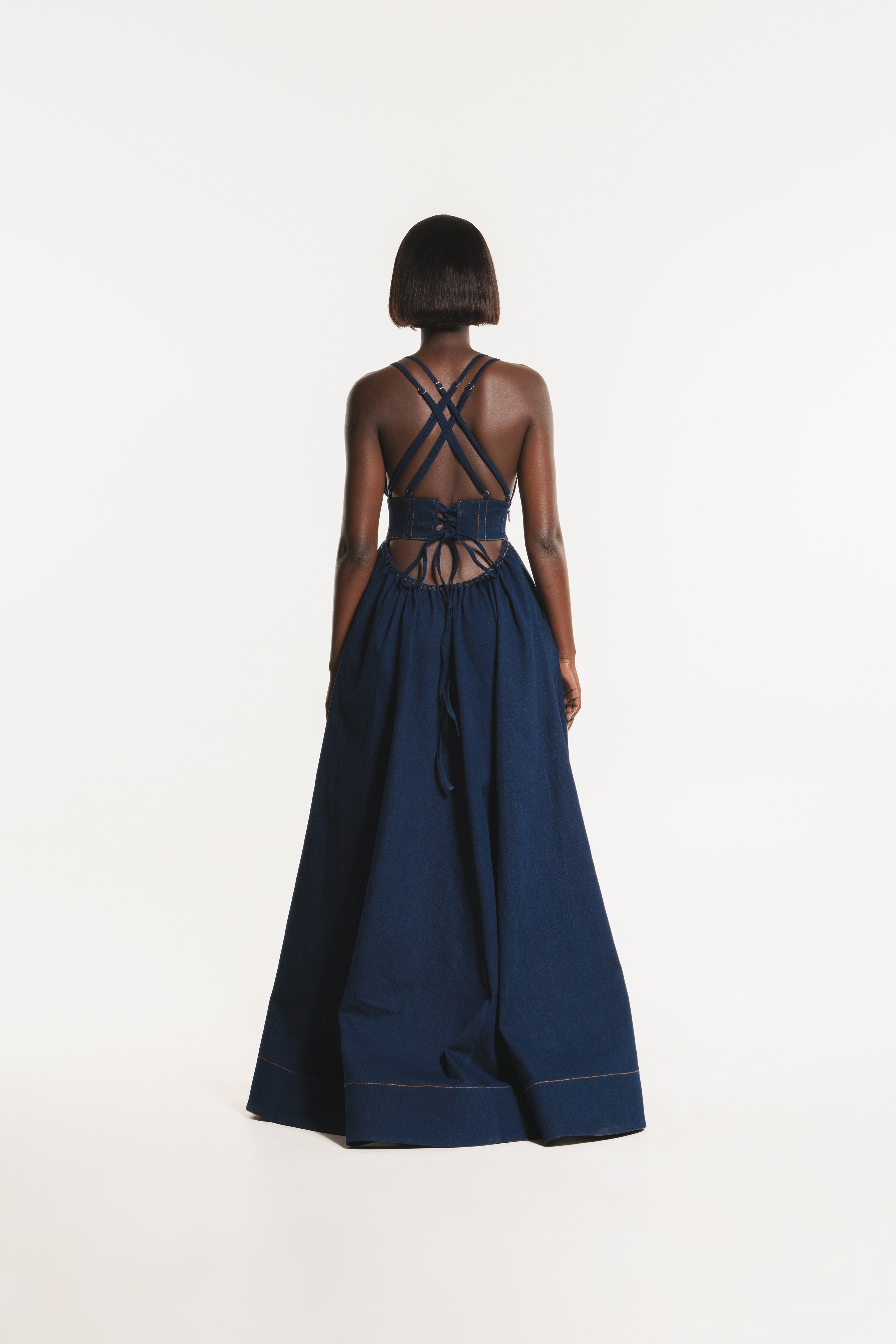 Denim ADELE Maxi Dress – OFUURE