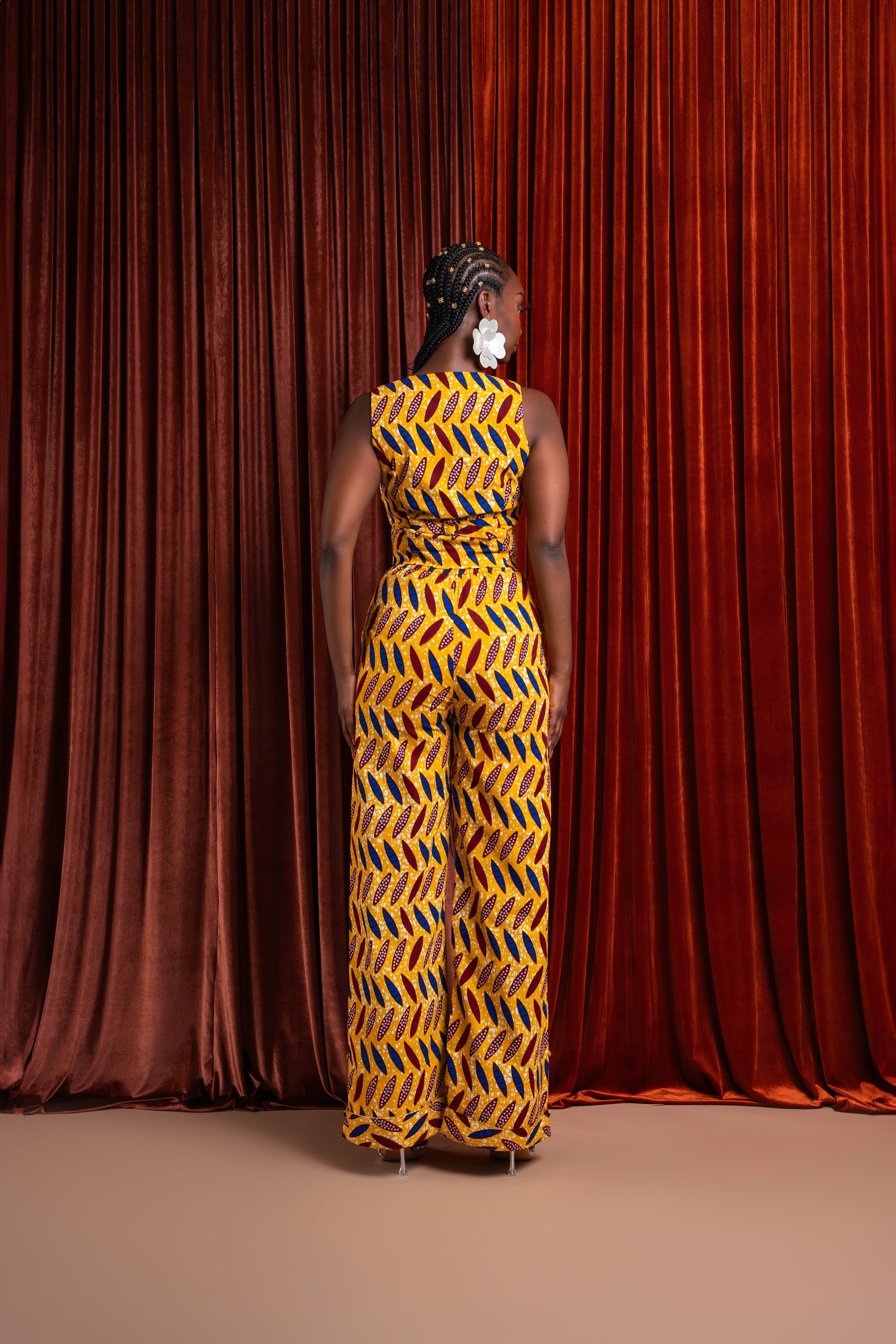 MOYIN African print Pantsuit WAISTCOAT
