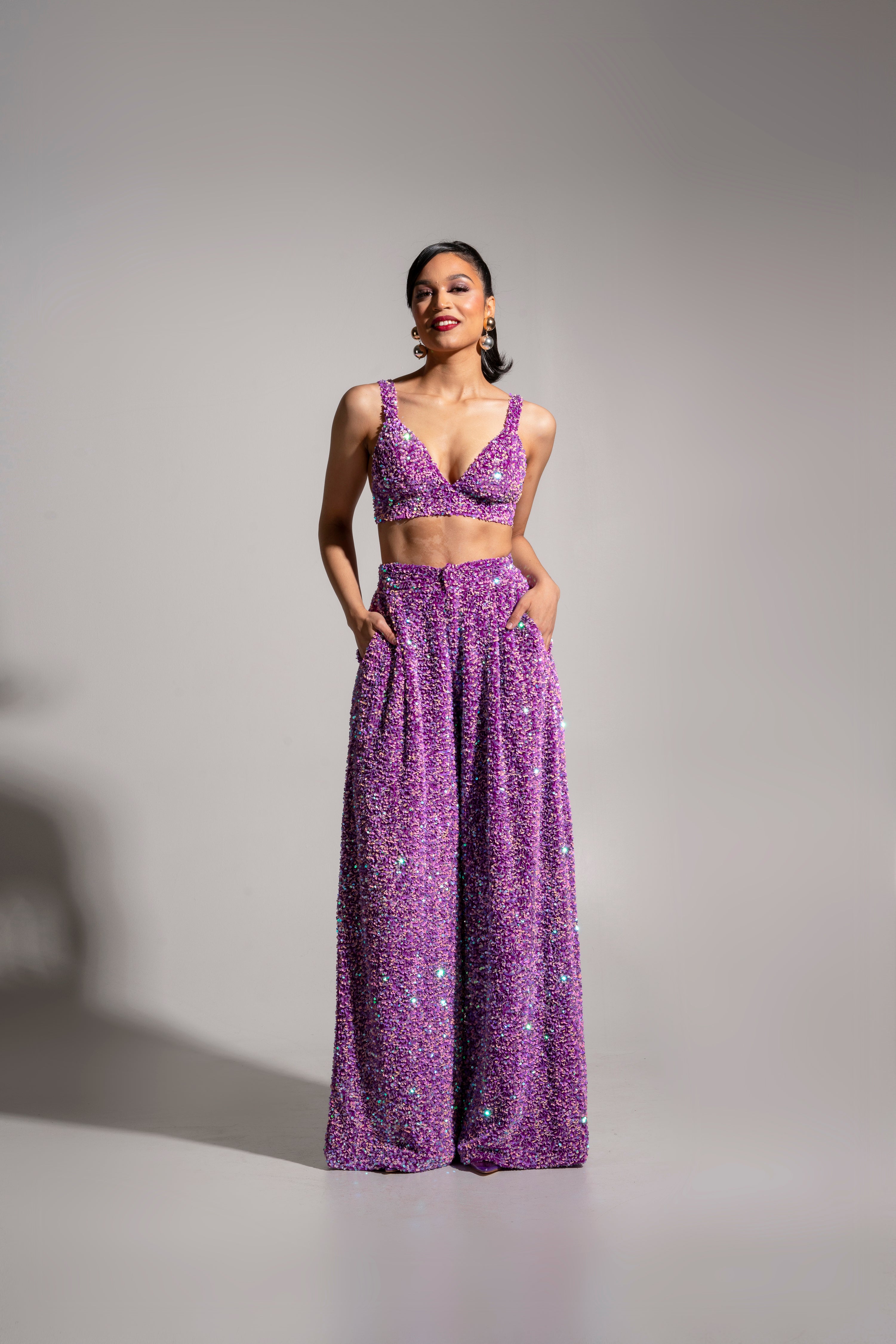 LIZA Sequin Pants in ALEXANDRITE – OFUURE
