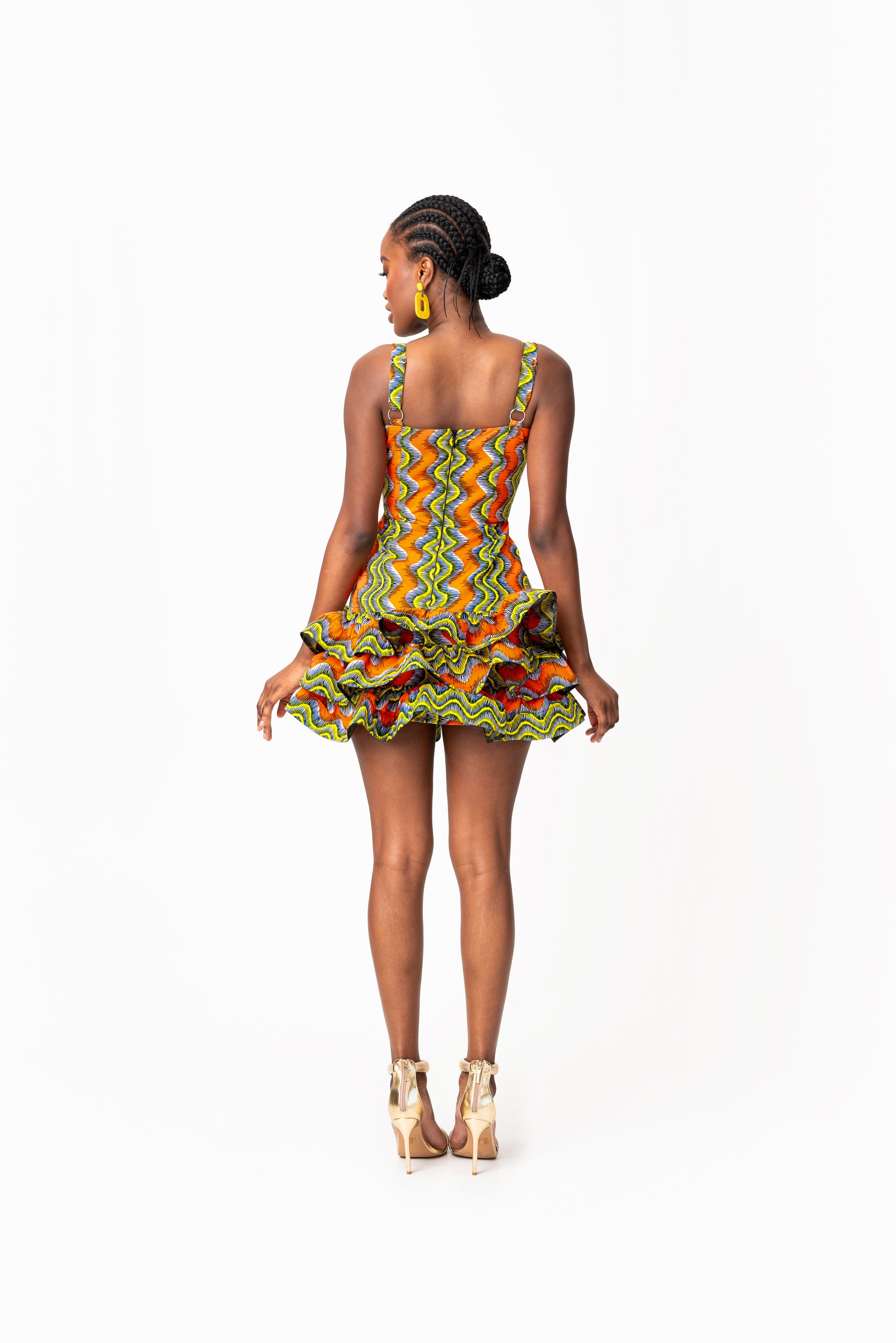 TANI African Print Corset Layered Mini Dress OFUURE TANI African Print Corset Layered Mini Dress OFUURE
