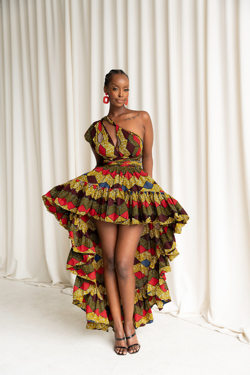 BELLO African Print Hi-low Infinity Dress