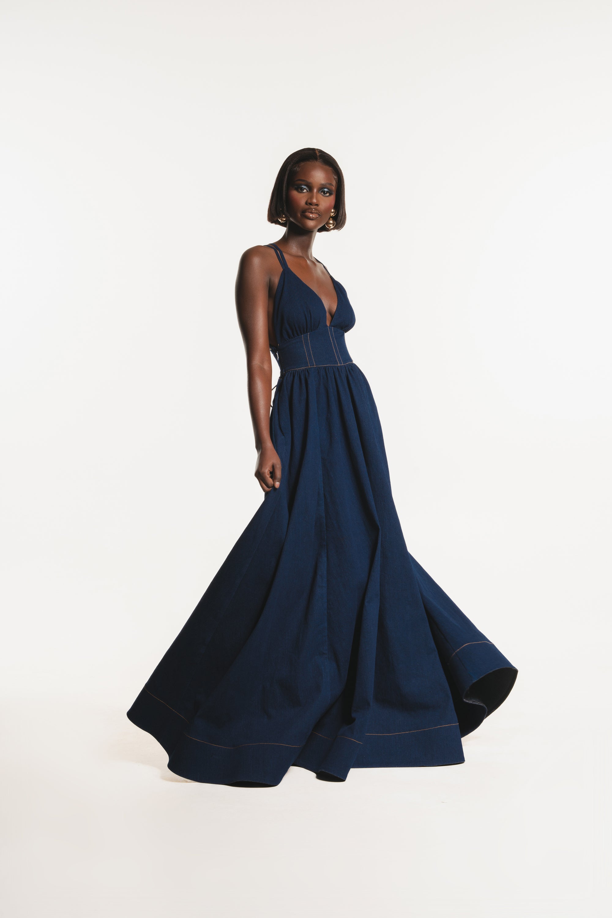 Denim ADELE Maxi Dress OFUURE Denim ADELE Maxi Dress OFUURE