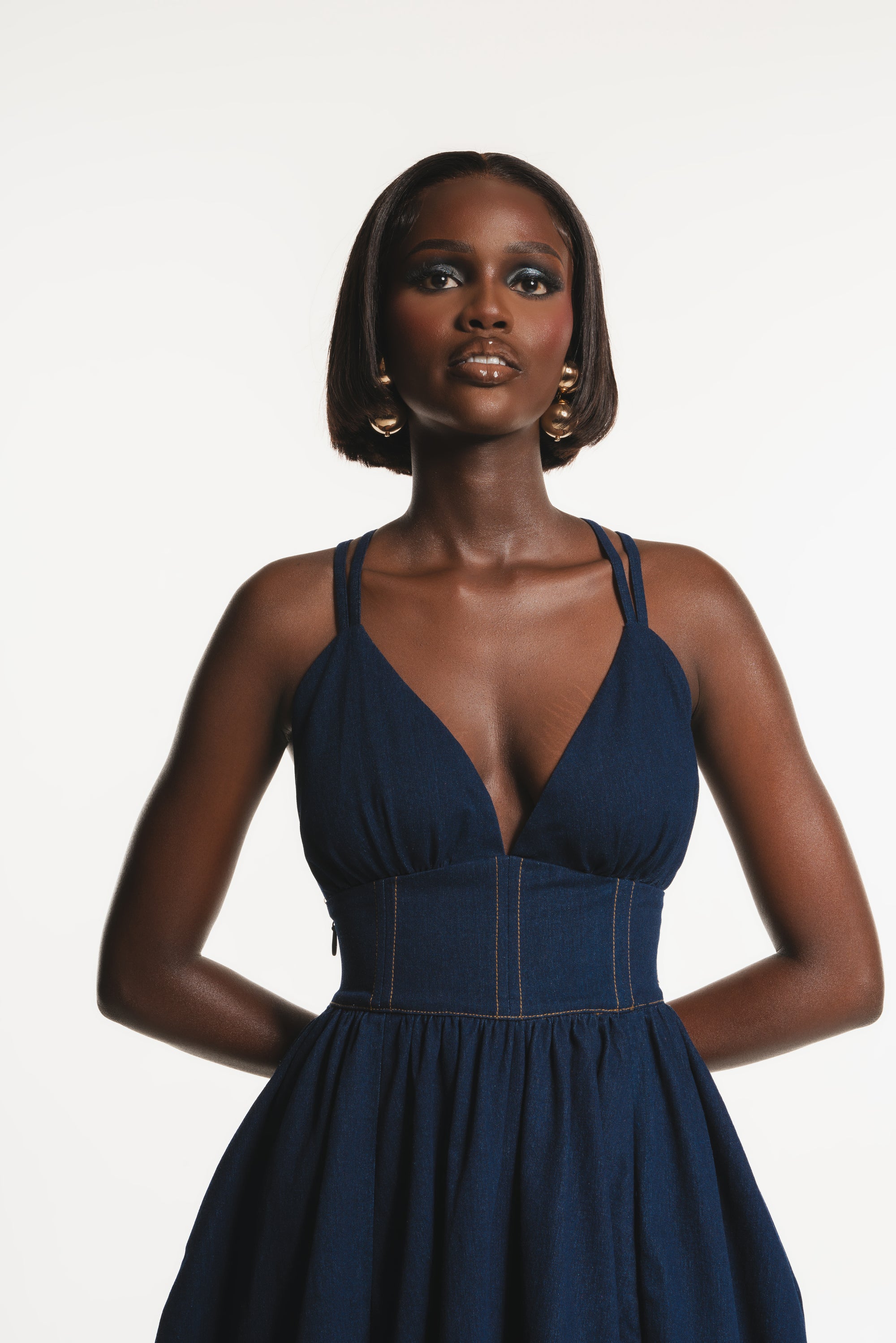 Denim ADELE Maxi Dress OFUURE Denim ADELE Maxi Dress OFUURE