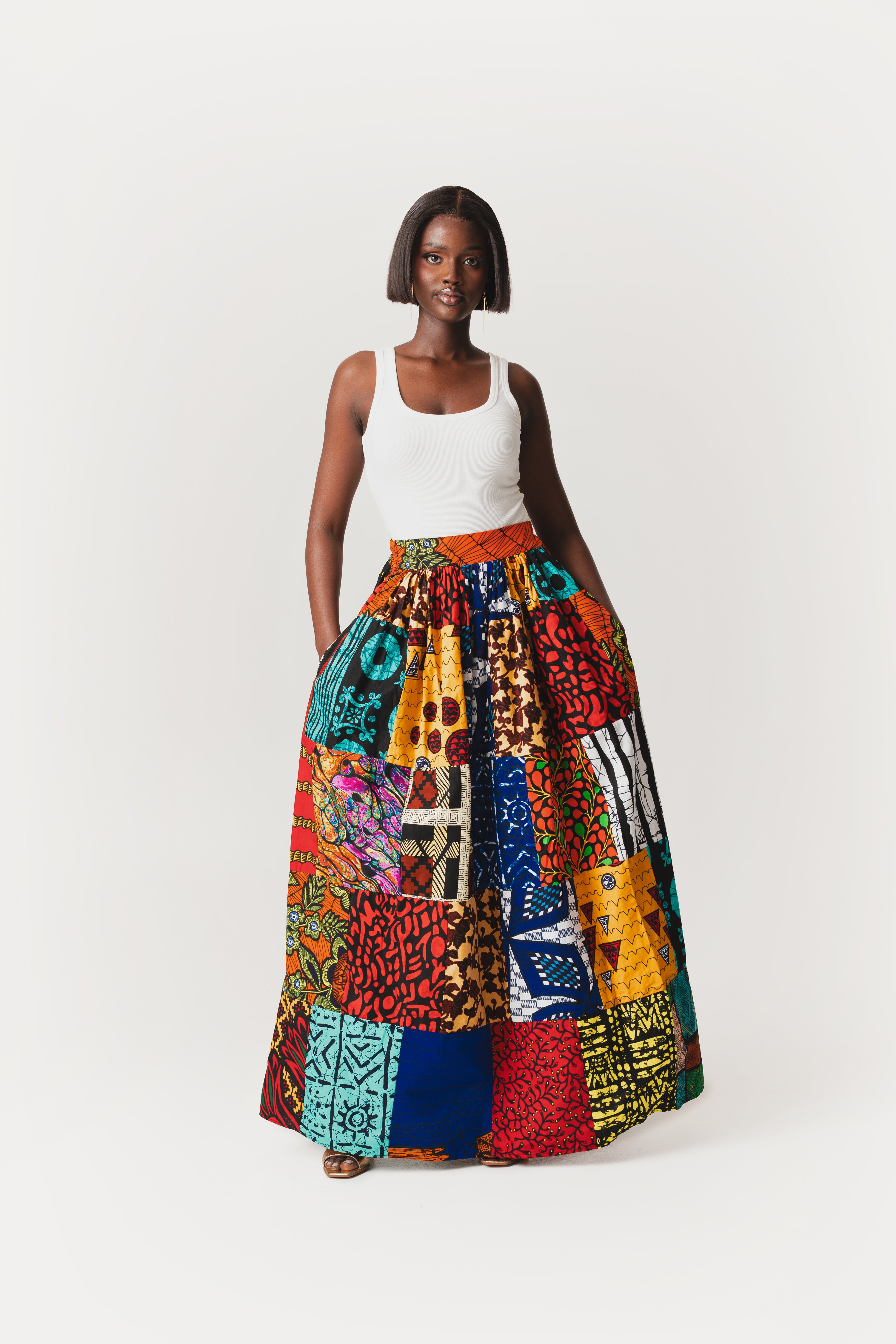 NANA PATCHWORK Maxi Skirt – OFUURE