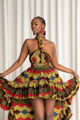 BELLO African Print Hi-low Infinity Dress