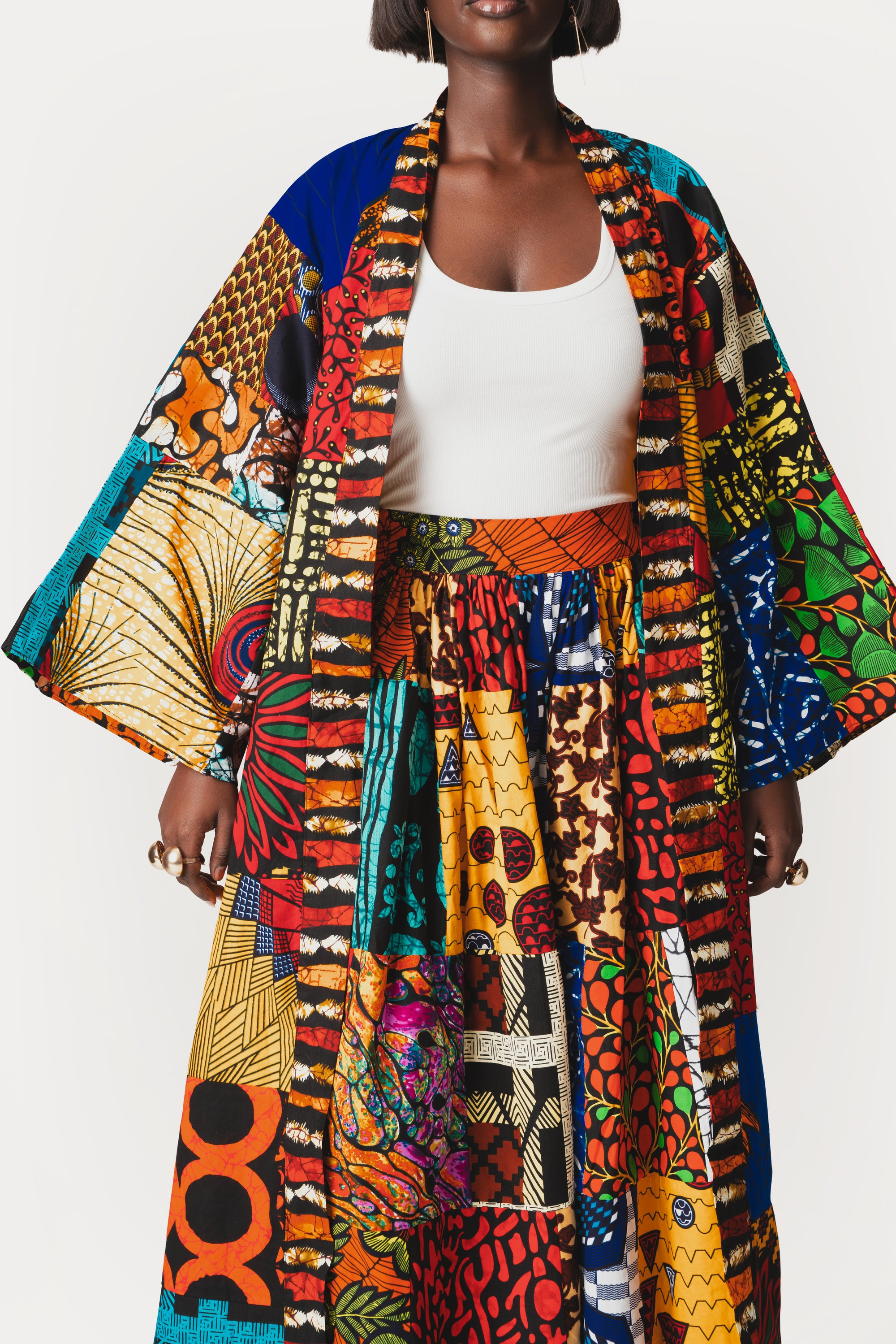 Vintage Silk Tie Dye Kimono Woman's Patchwork Plus Size Night Robe, T-621 Vintage Silk Tie Dye Kimono Woman's Patchwork Plus Size Night Robe, T-621
