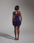 LEILA Mini Sequin Dress in TANZANITE
