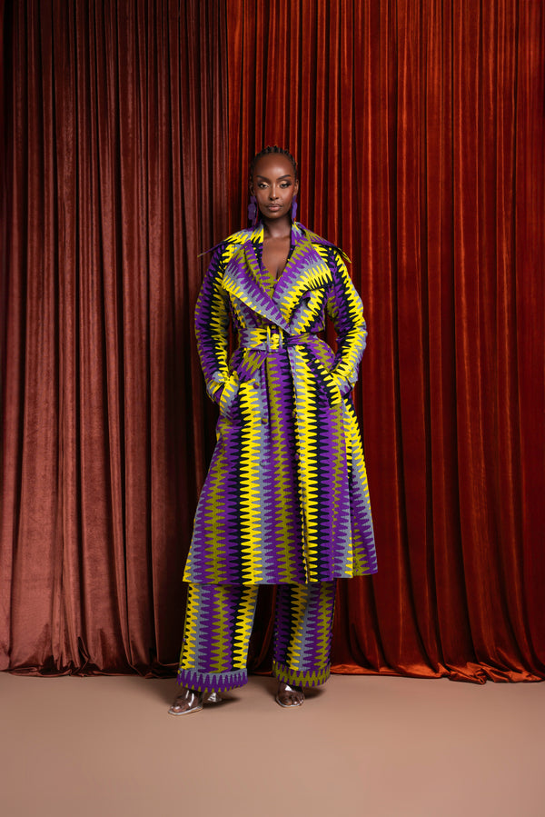 FEMI African Print Trench Jacket