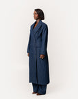 Denim Pinstripe EDEN Long jacket