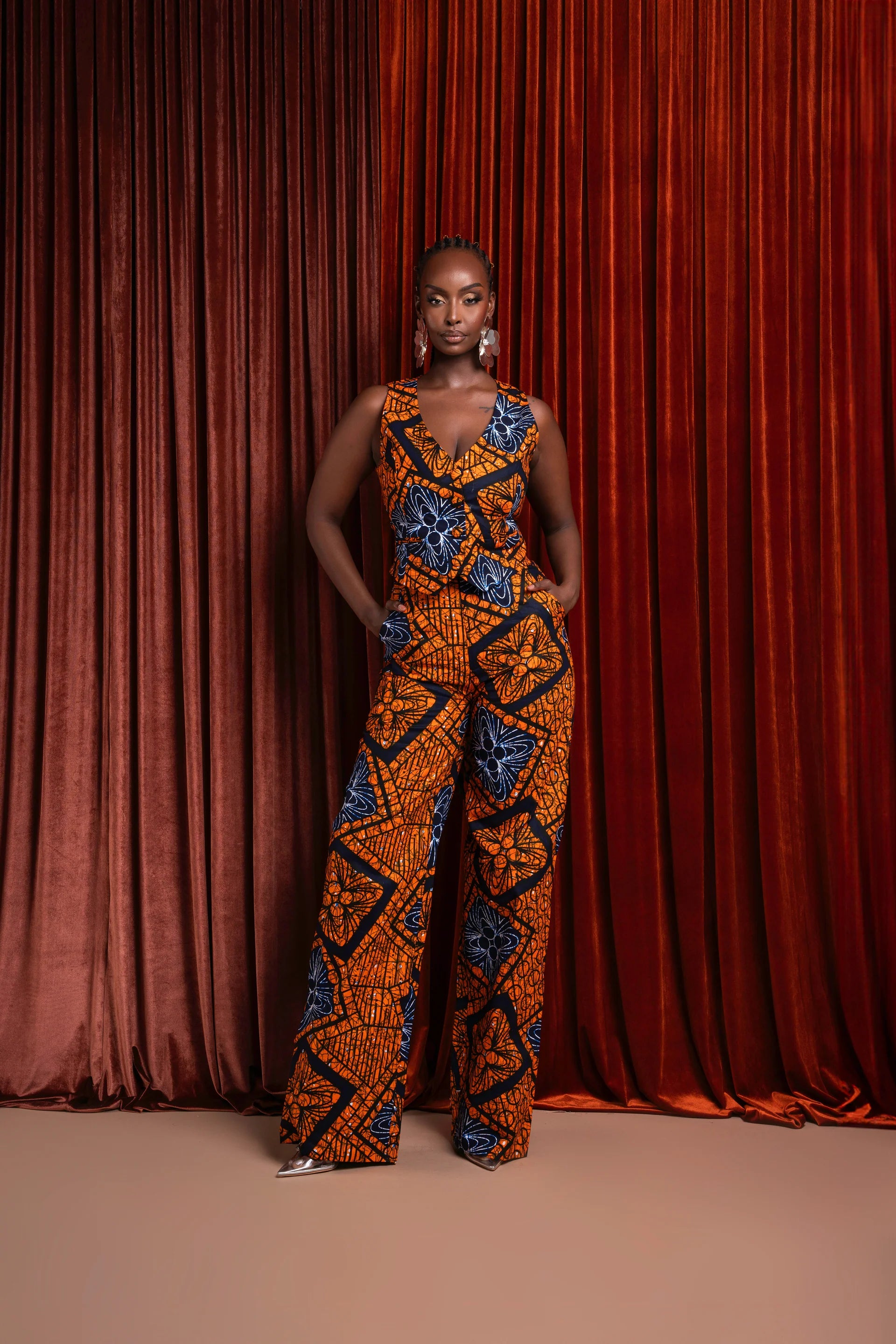 ZEZE African Print high waist trousers (3 LENGTH)