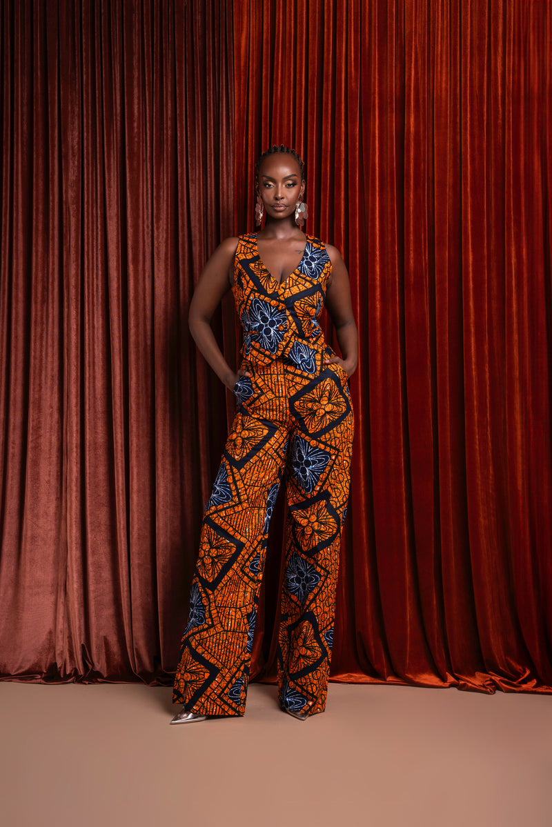 ZEZE African Print high waist trousers ( 3 LENGTH)