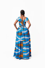 TARA African Print Sweetheart Maxi Dress-sample sale