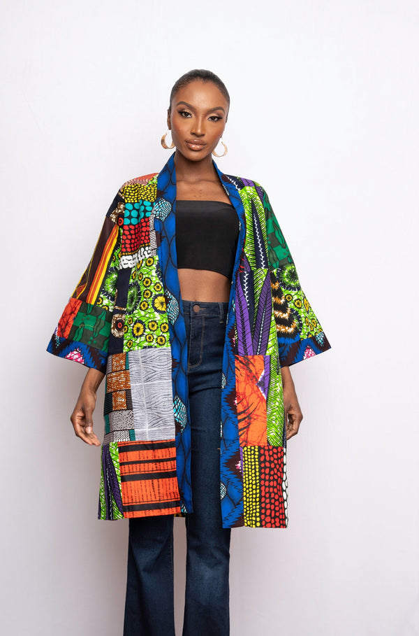 NANA PATCHWORK African Print SHORT Kimono