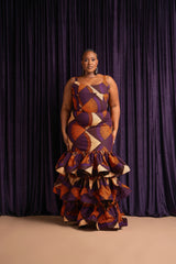 DORA African Print Layered Mermaid Dress