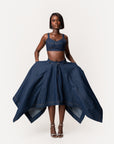 Denim Pinstripe SABINA Handkerchief Skirt