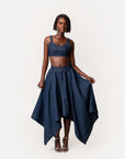 Denim Pinstripe SABINA Handkerchief Skirt