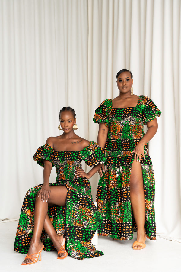 BUSAYO African print smocked body maxi dress