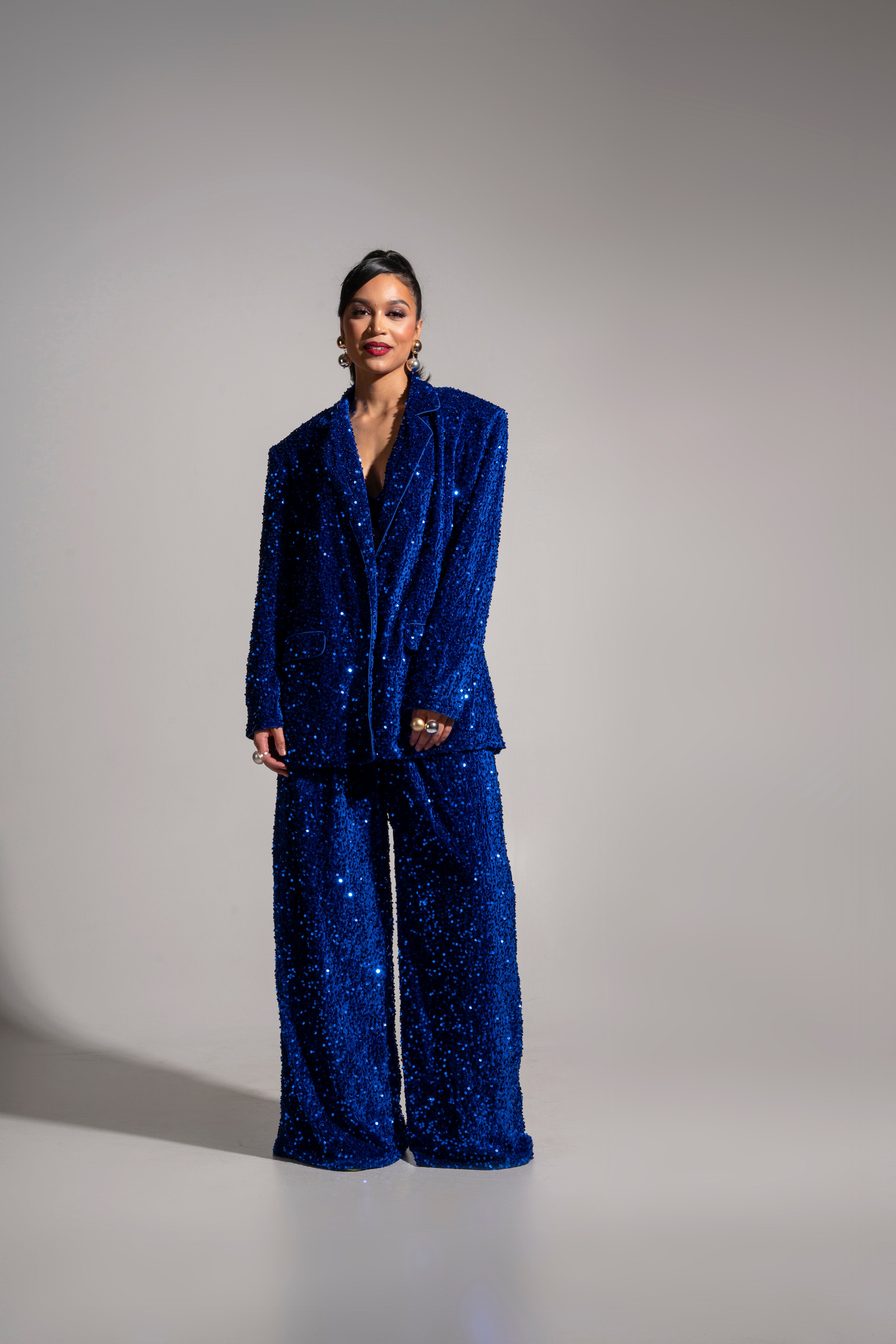 LIZA Sequin Blazer in SAPPHIRE – OFUURE