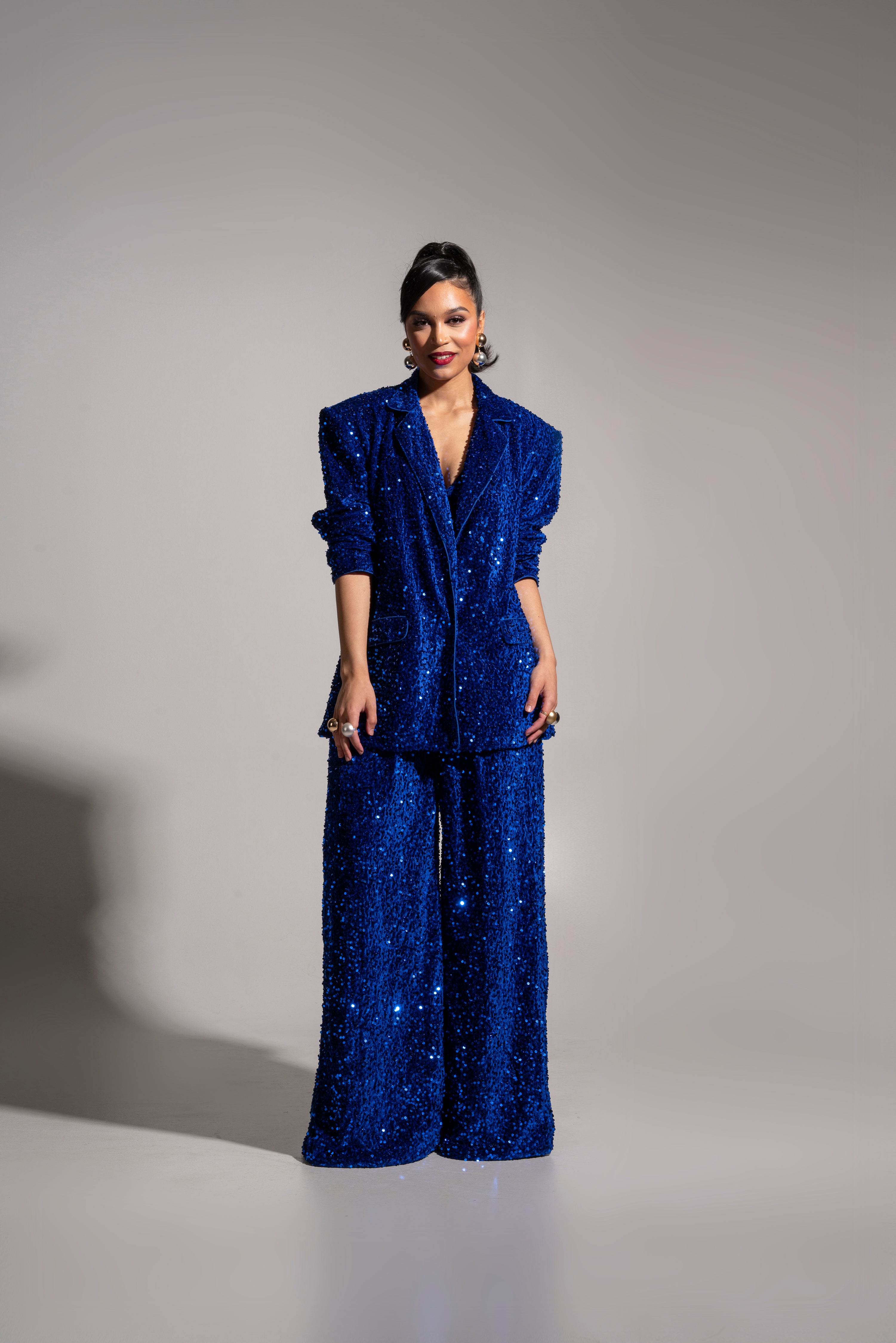 LIZA Sequin Pants in SAPPHIRE – OFUURE