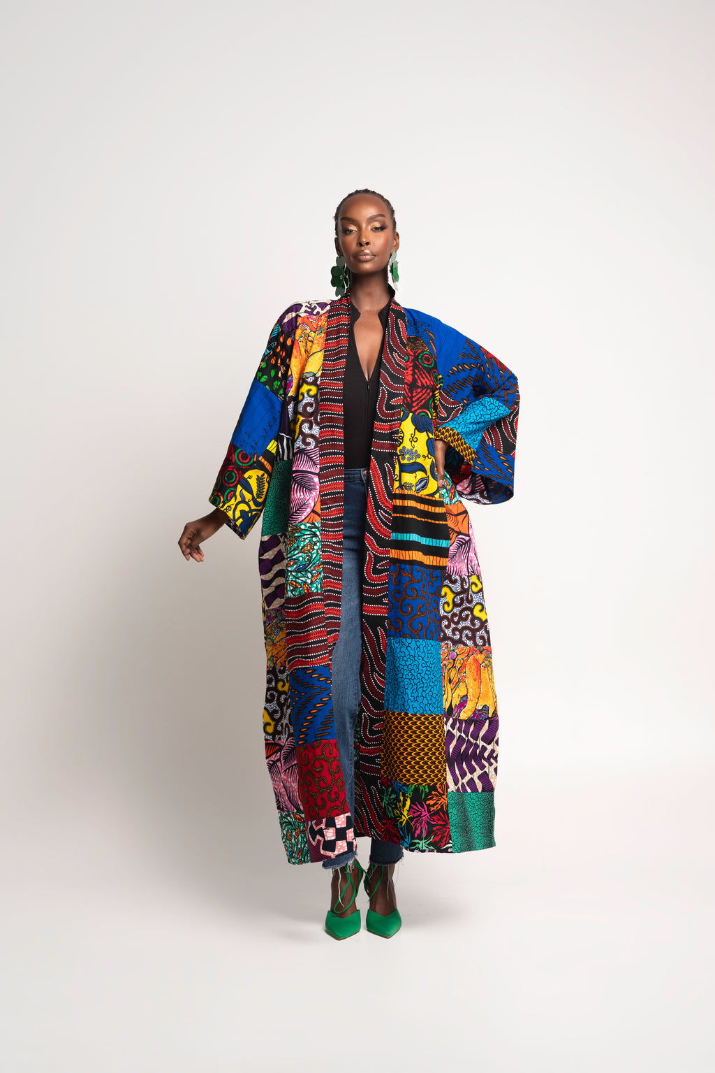 NANA PATCHWORK African Print LONG Kimono – OFUURE