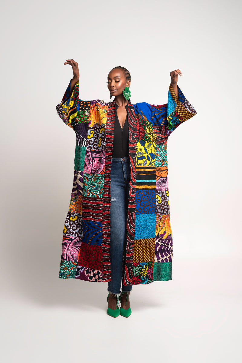 NANA PATCHWORK African Print LONG Kimono