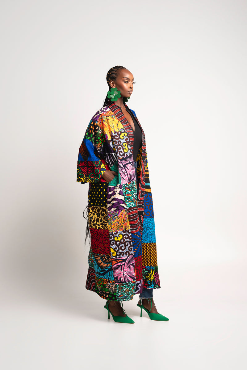 NANA PATCHWORK African Print LONG Kimono