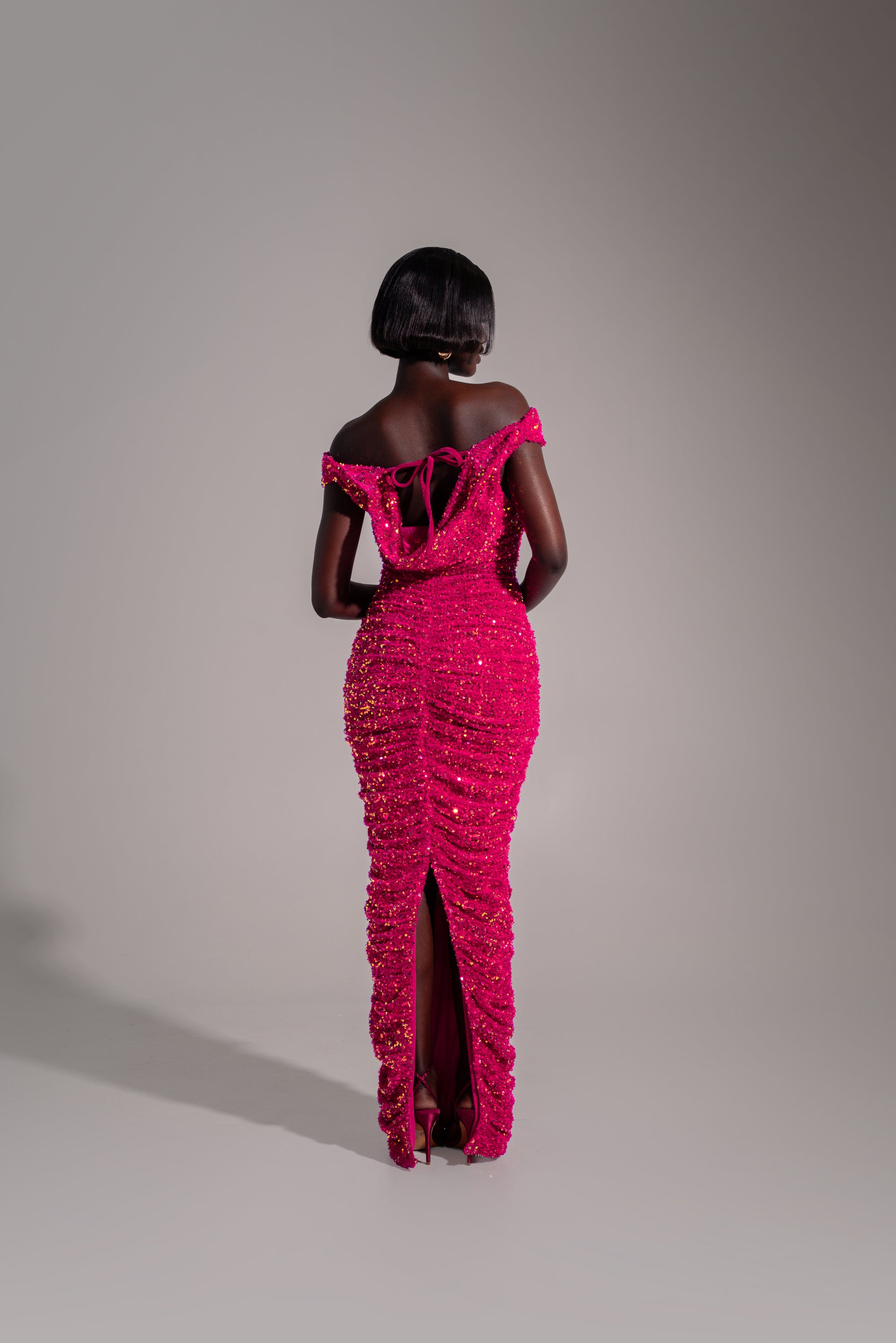 i'll be your queen sequin maxi dress JESS Sequin Maxi Dress in PINK SPINEL OFUURE