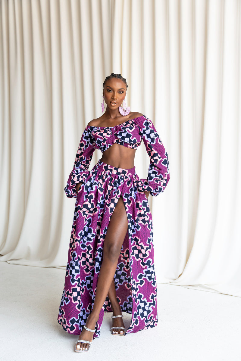 KENE African Print Maxi Skirt