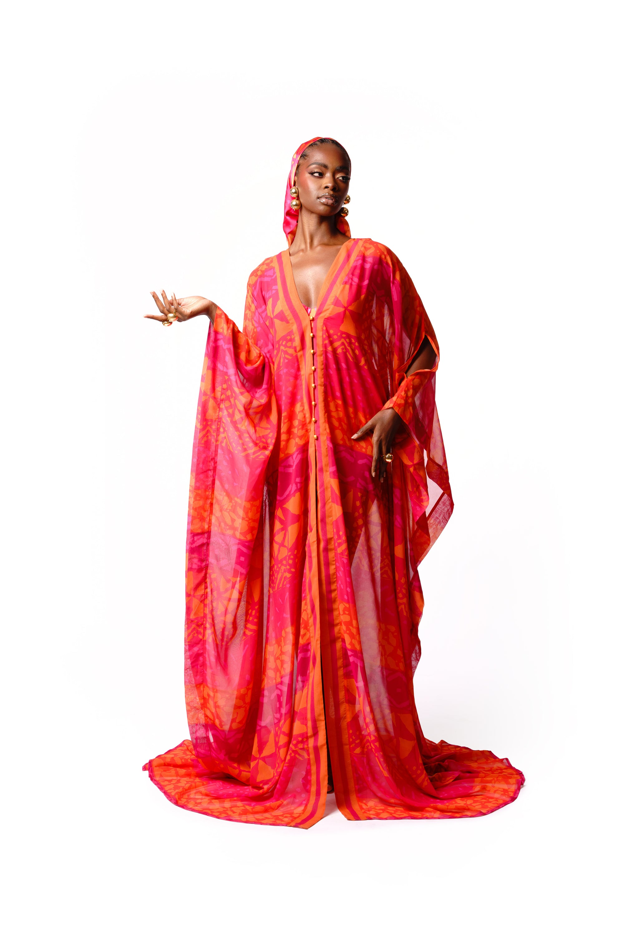 silk kimono kaftan dress Roberto Cavalli Silk Kaftan Dress With Kimono Print