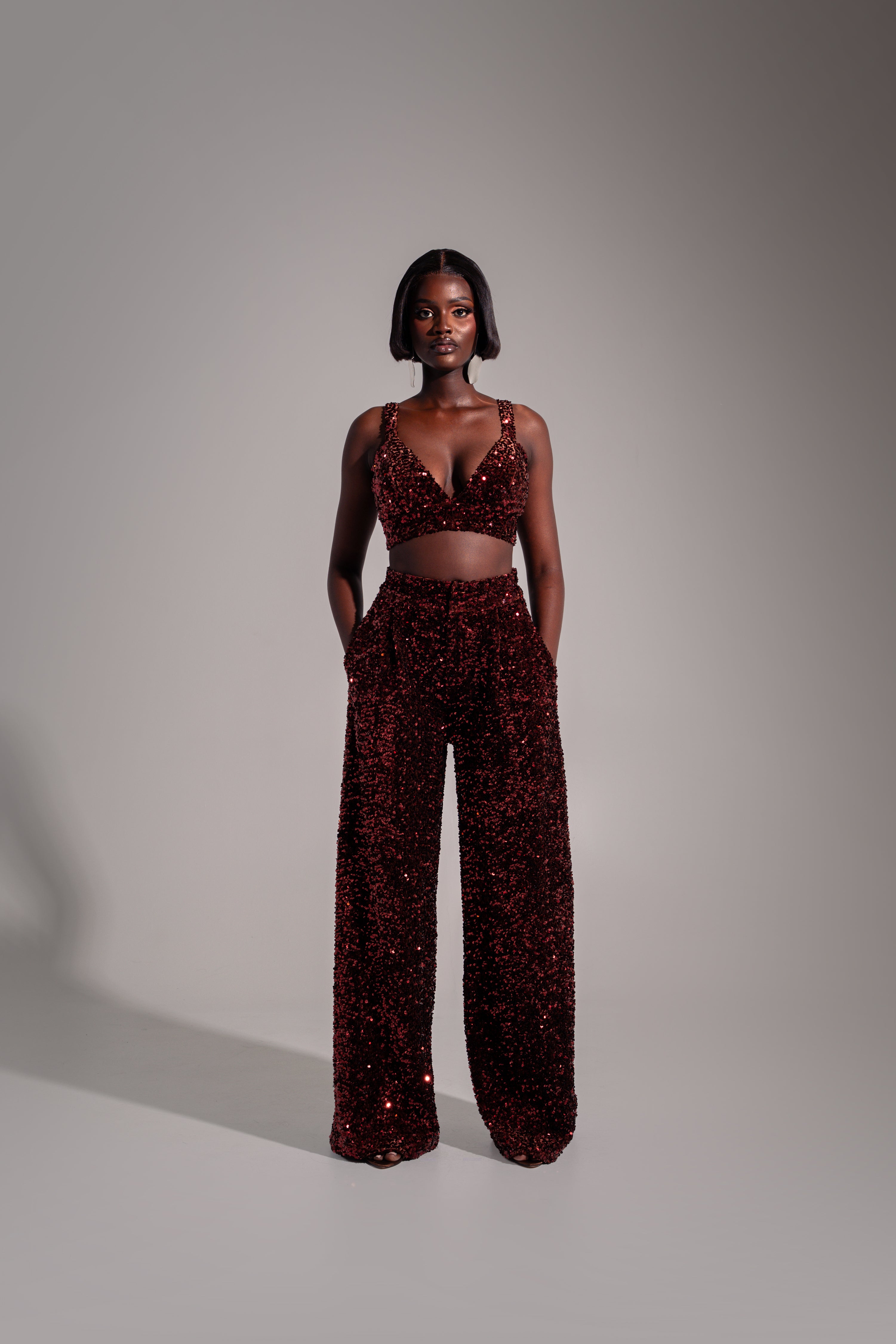 LIZA Sequin Pants in BRONZITE – OFUURE