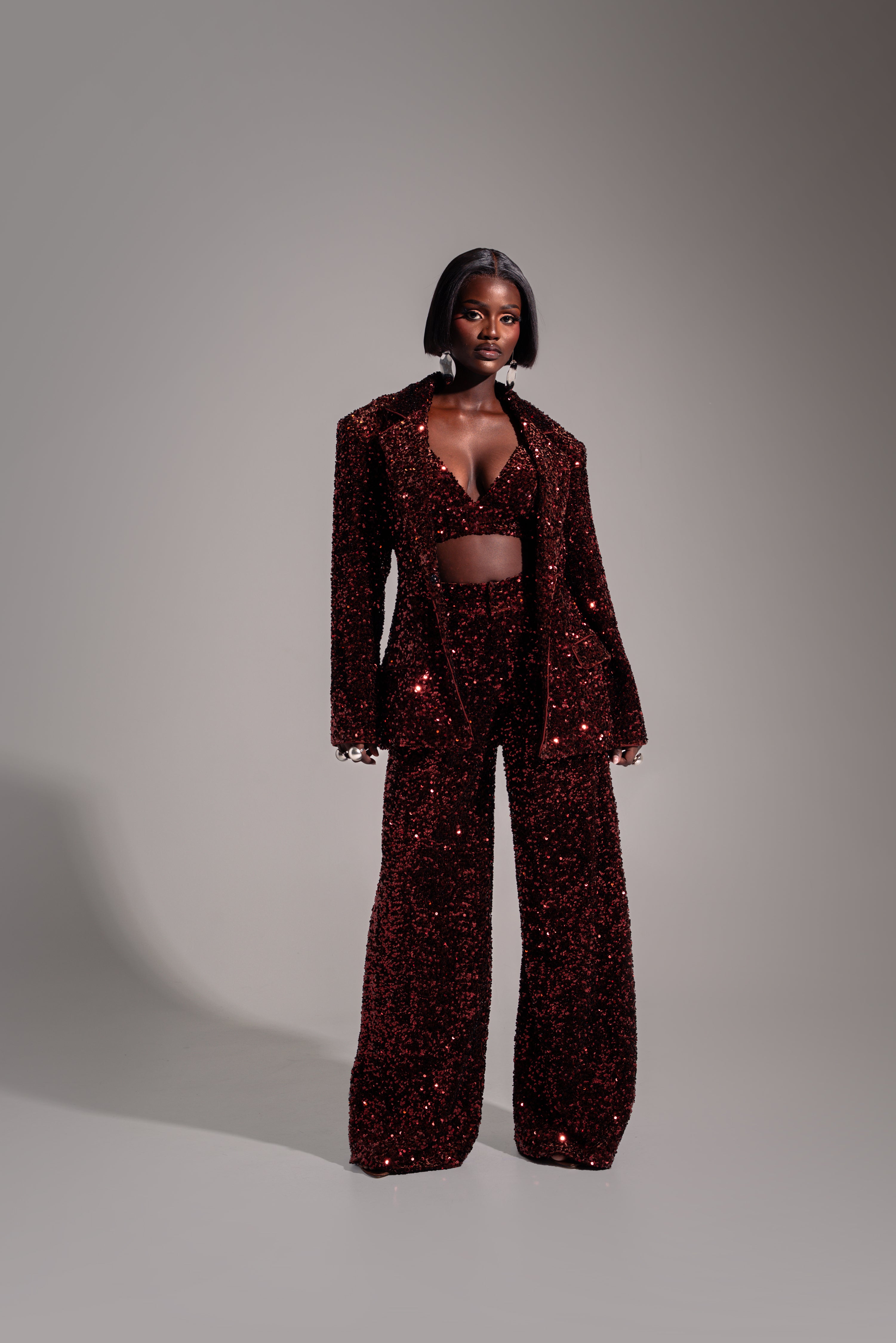 LIZA Sequin Pants in BRONZITE – OFUURE
