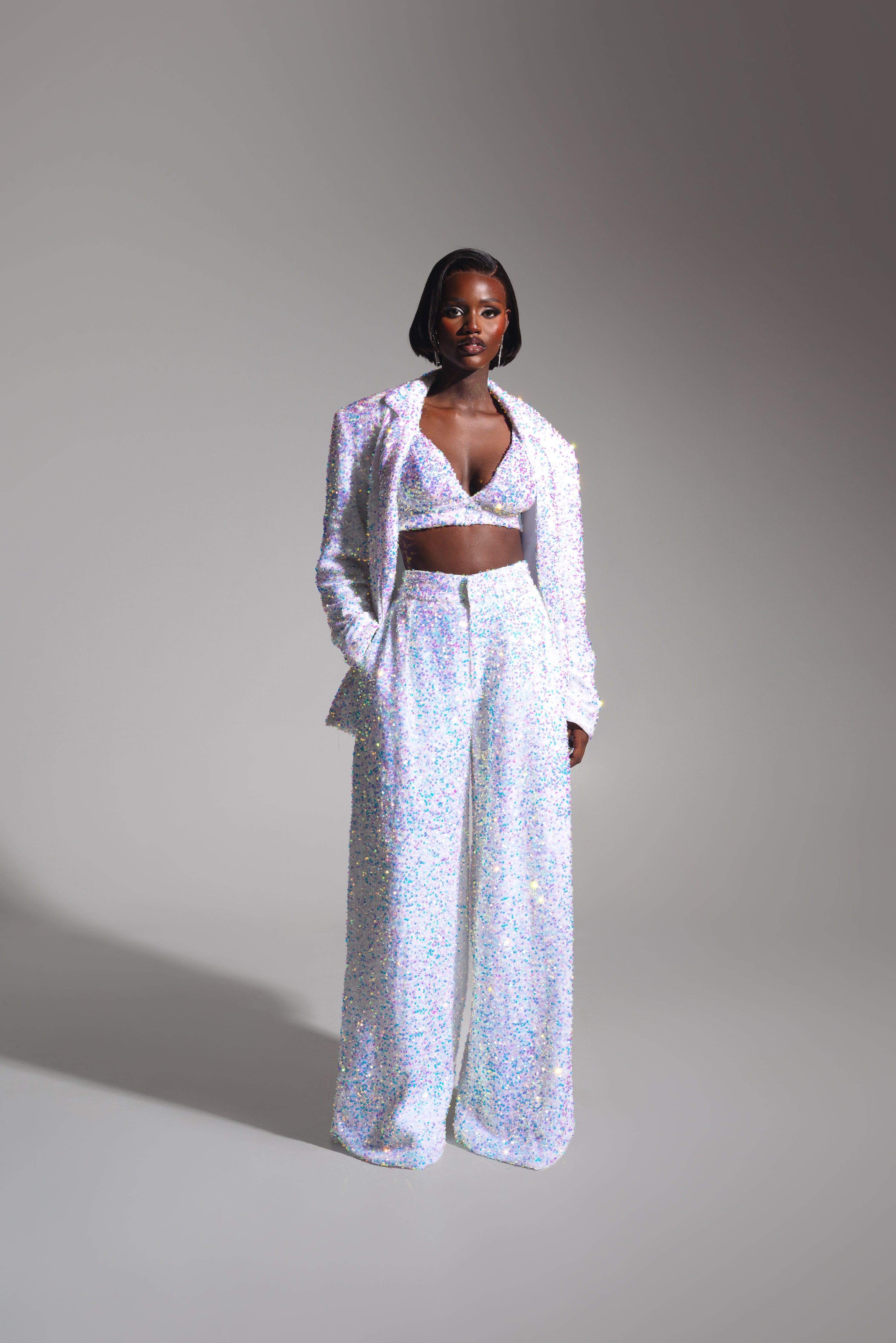 LIZA Sequin Blazer in PEARL – OFUURE
