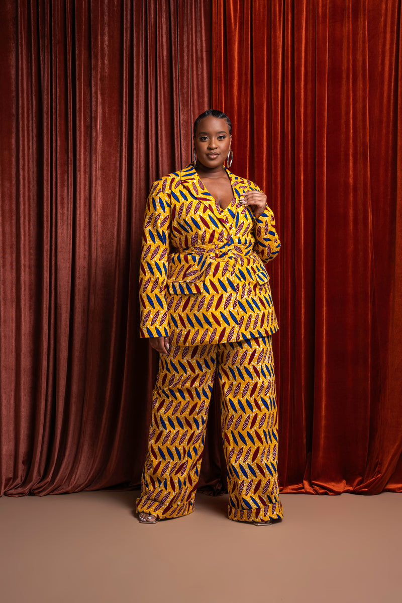 MOYIN African Print high waist trousers ( 3 LENGTH)