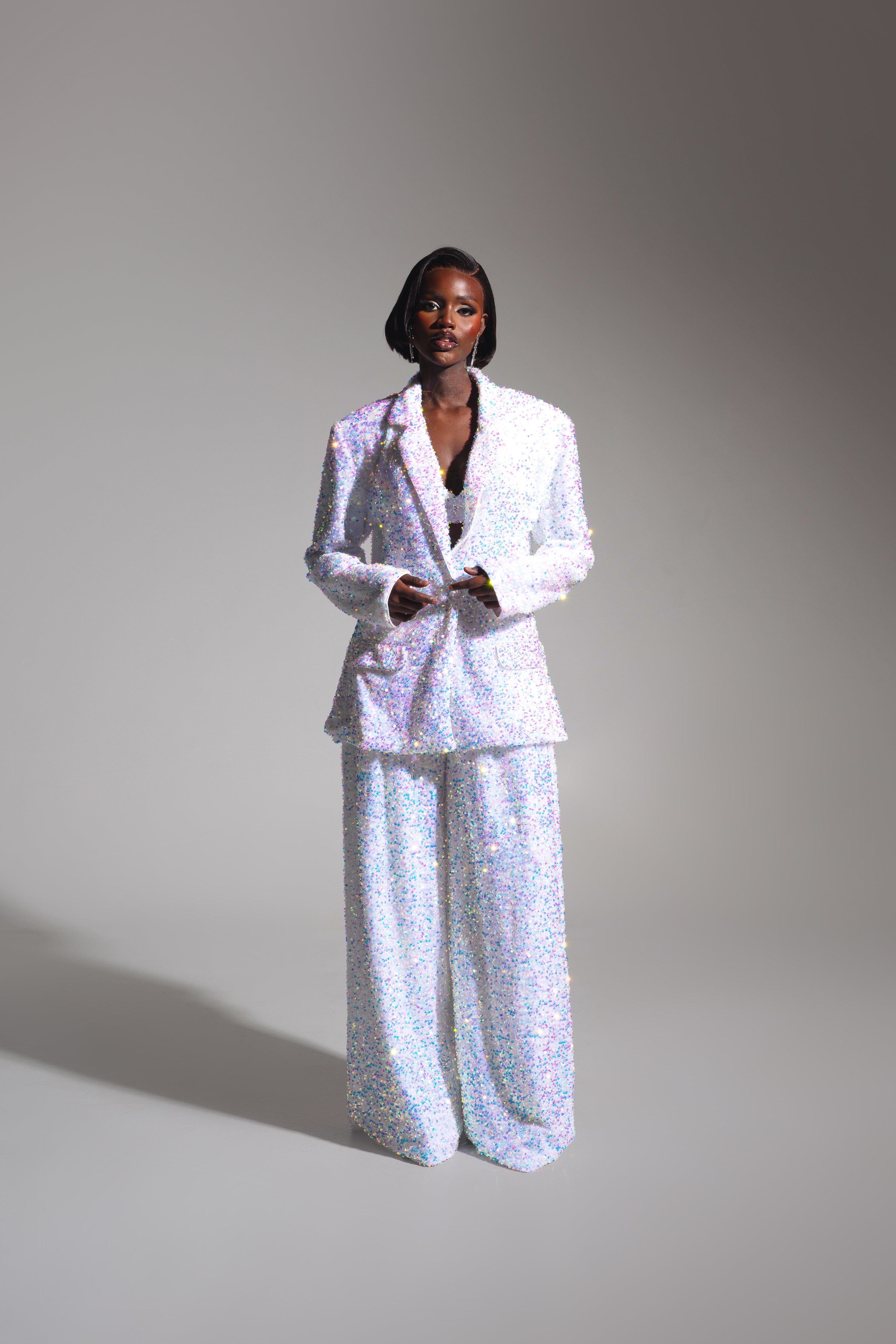 LIZA Sequin Blazer in PEARL – OFUURE