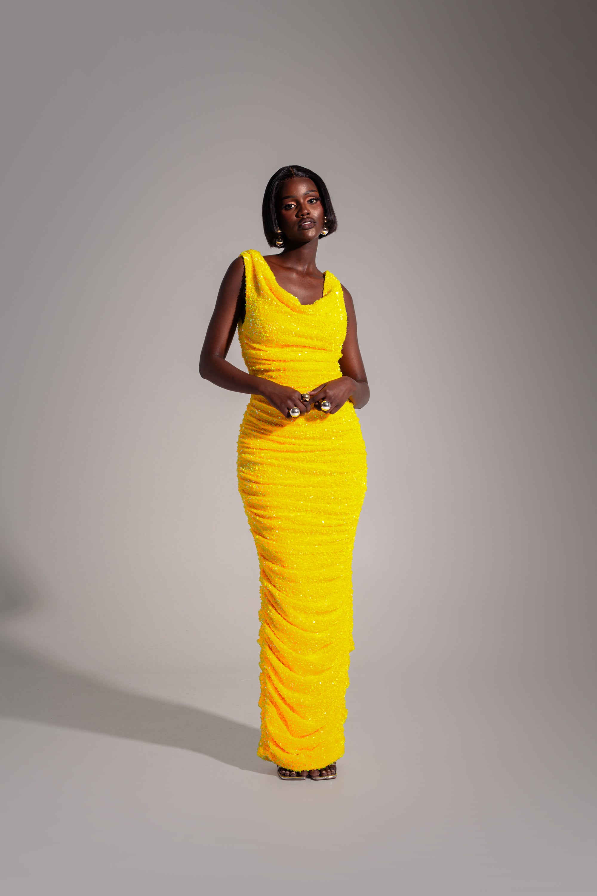 sequin yellow dress Lace-Up Mermaid Maxi | Womens | X-Large (Available in M, L) | 100% Polyester | Lulus | Prom Dresses fitted waist sits atop a bodycon skirt that finishes at a flirty mini hem ASOS EDITION embellished shard sequin