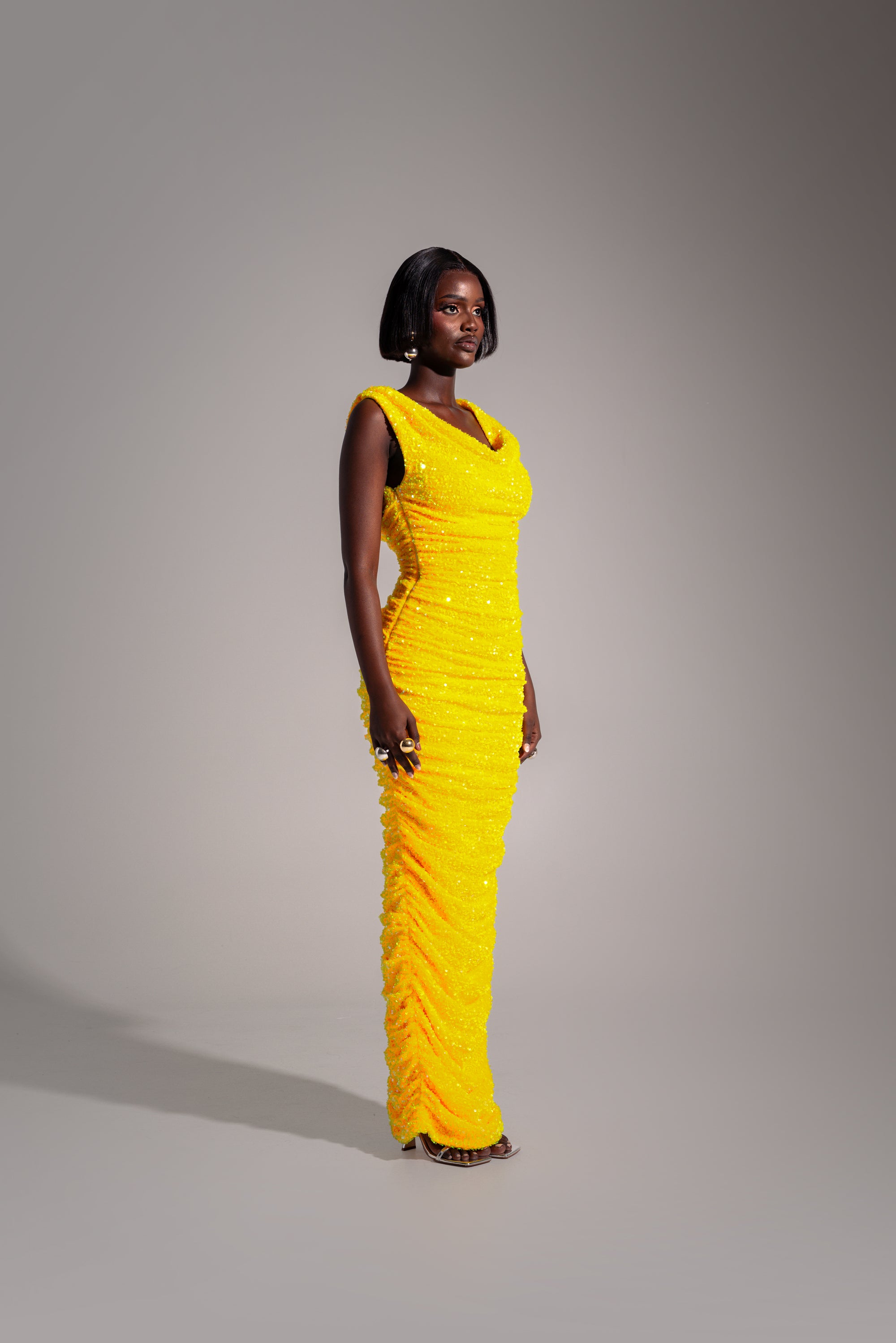 yellow sequin maxi dress Strapless Embellished Lace Maxi Dress Yellow