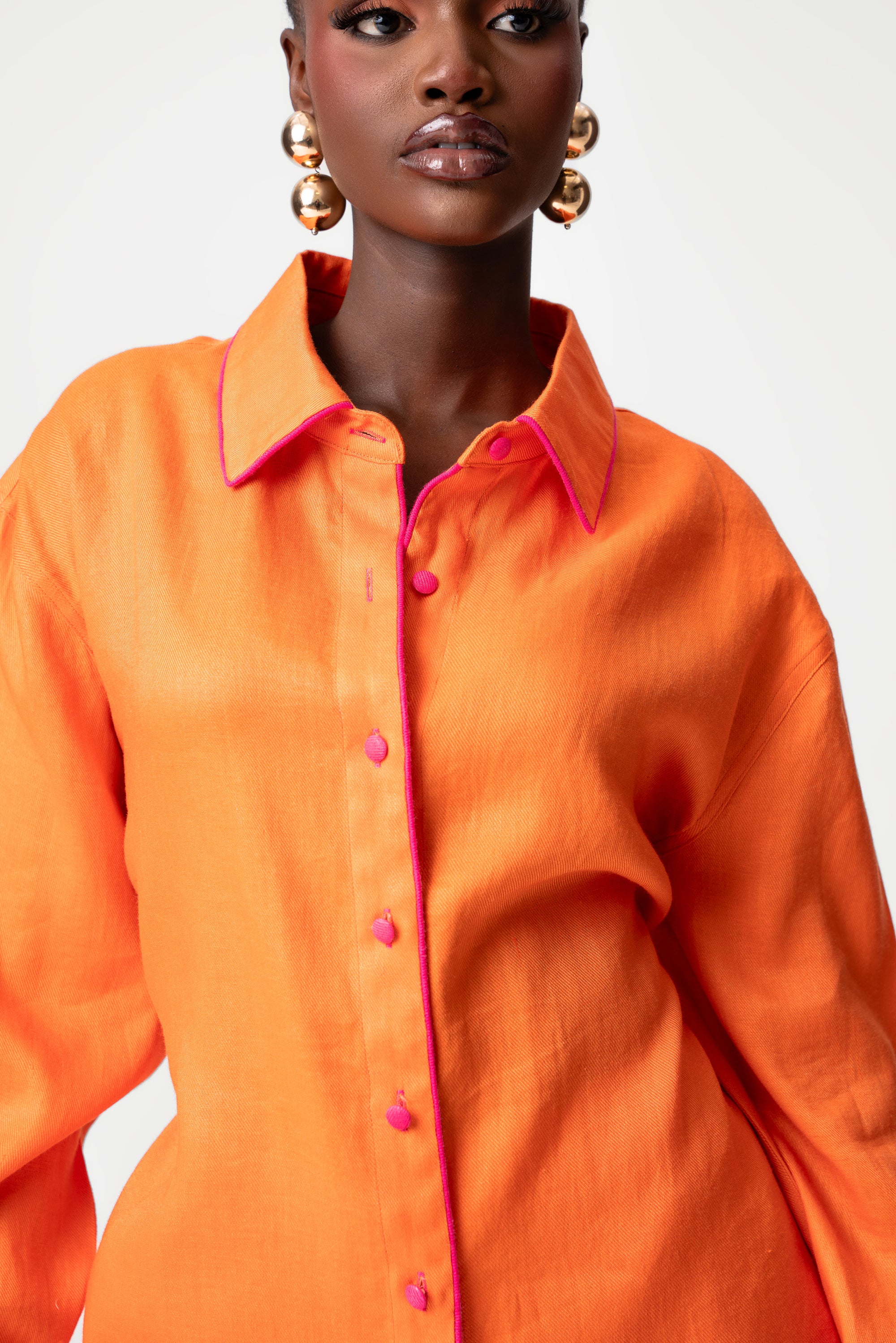 orange womens dress shirt Ashdon Shirt - Coral Peach