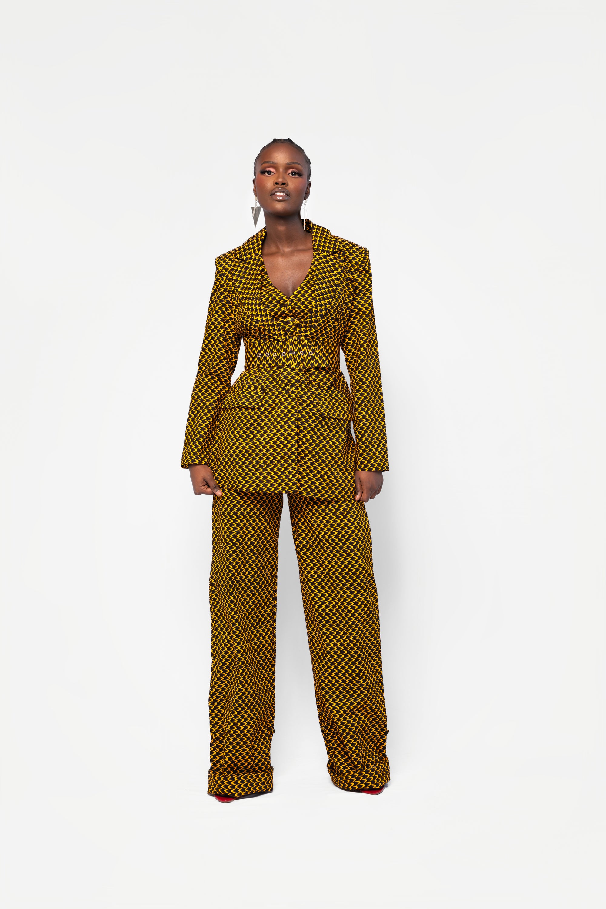 AGBANI African Print high waist trousers (3 LENGTH)