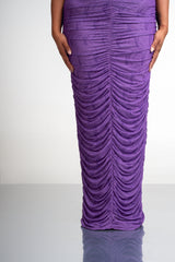 IZA RUCHED MAXI MESH DRESS