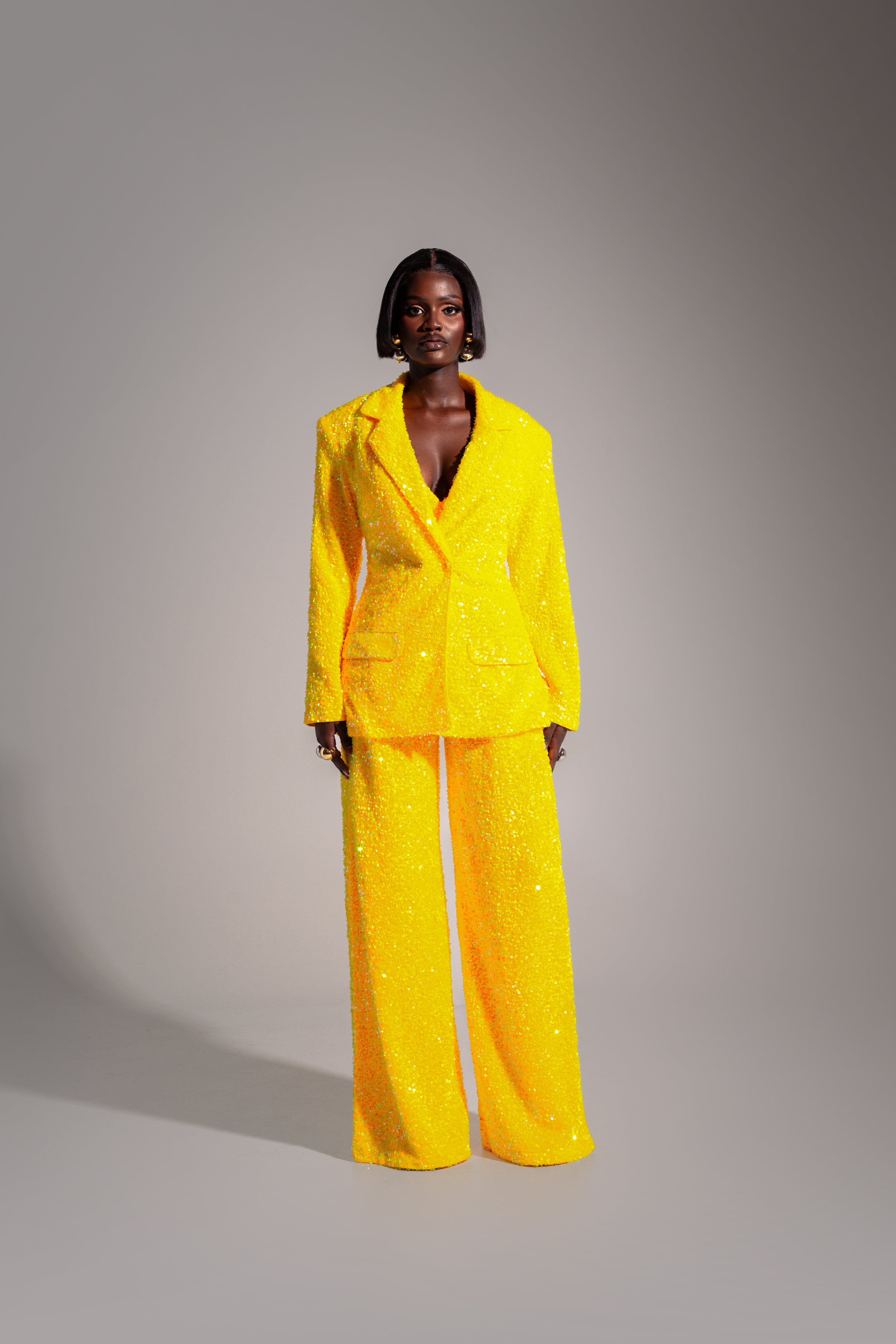 LIZA Sequin Pants in AMBER – OFUURE