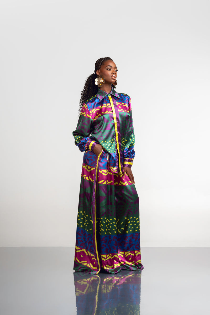 ANU GREEN WIDE LEG PANTS