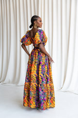 LISA Tiered African Print Maxi Skirt
