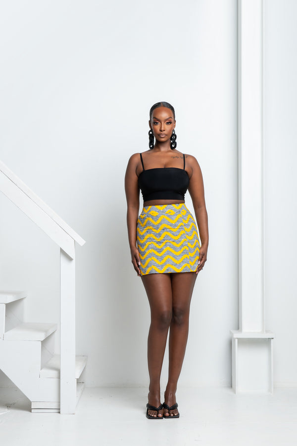 LISA African Print Mini Skirt