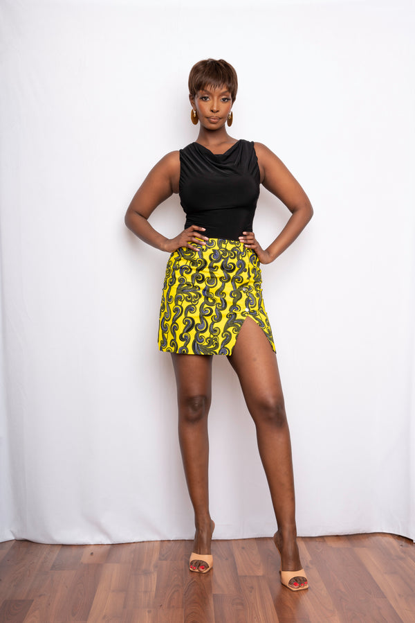African Print mini skirt -SAMPLE SALE