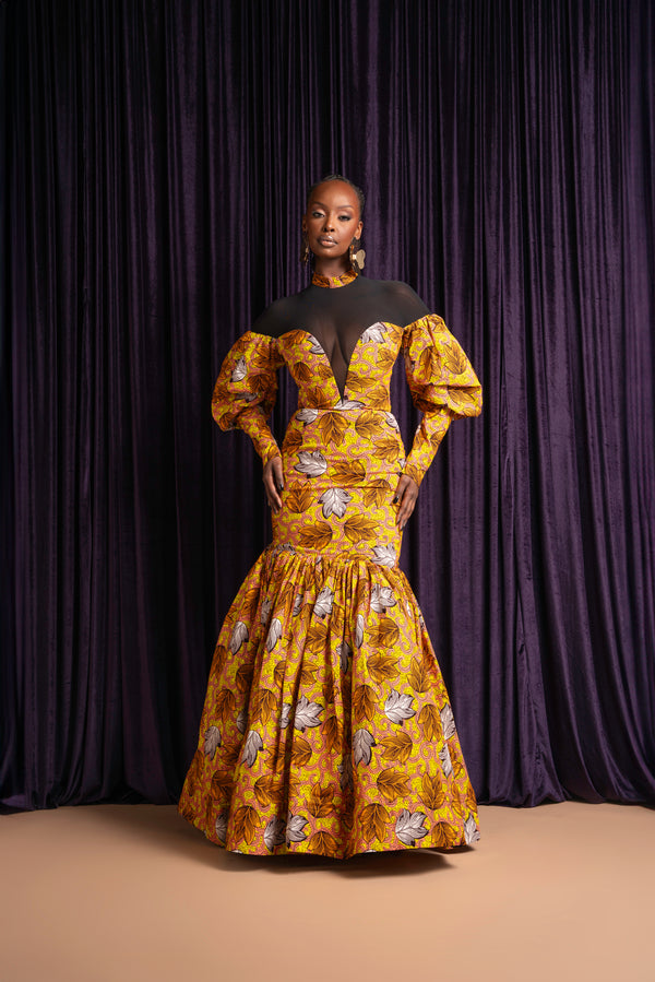 YEWANDE African Print Mermaid Dress