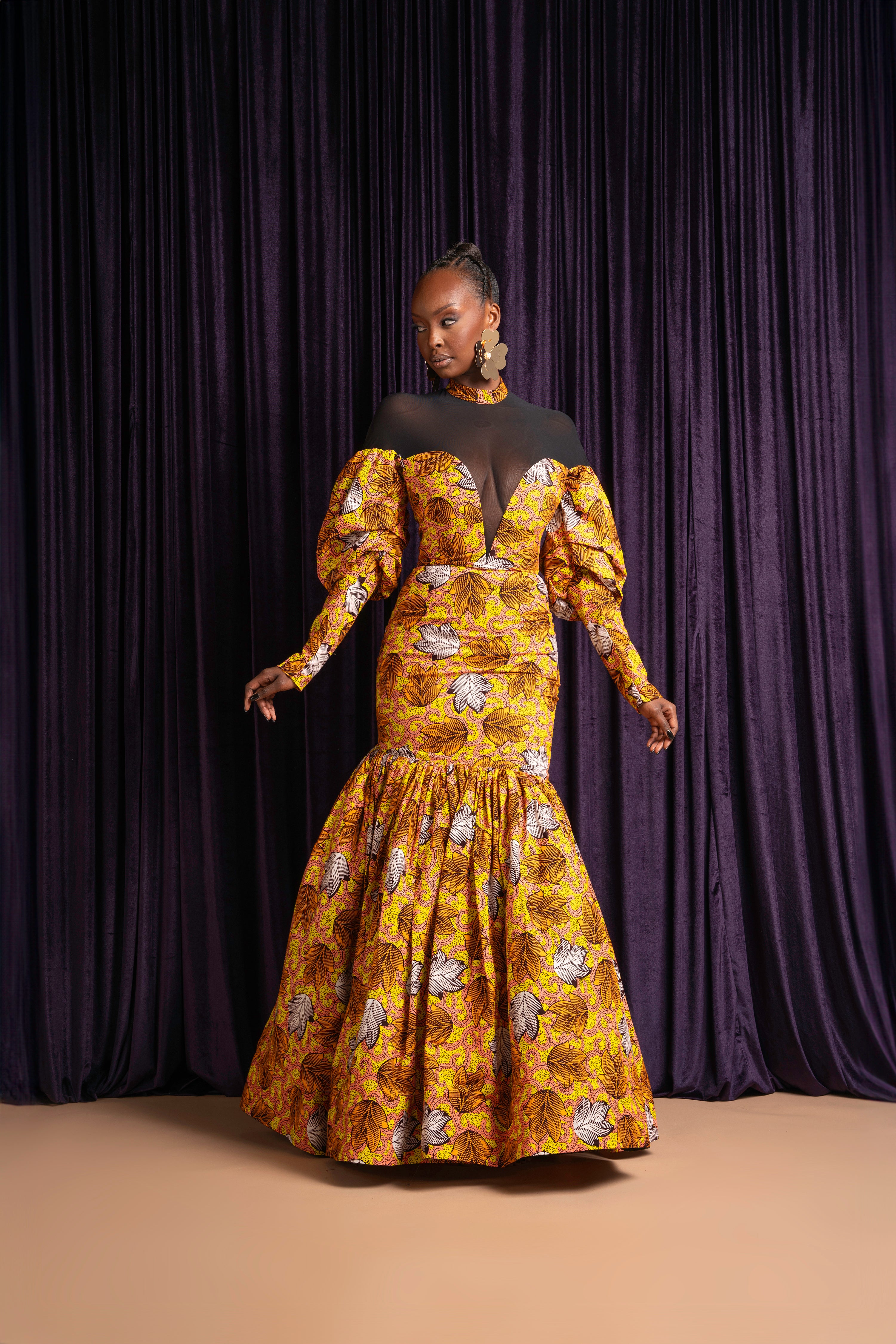 YEWANDE African Print Mermaid Dress