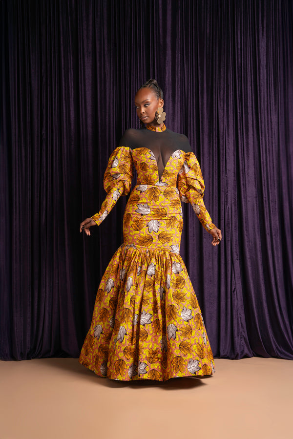 YEWANDE African Print Mermaid Dress