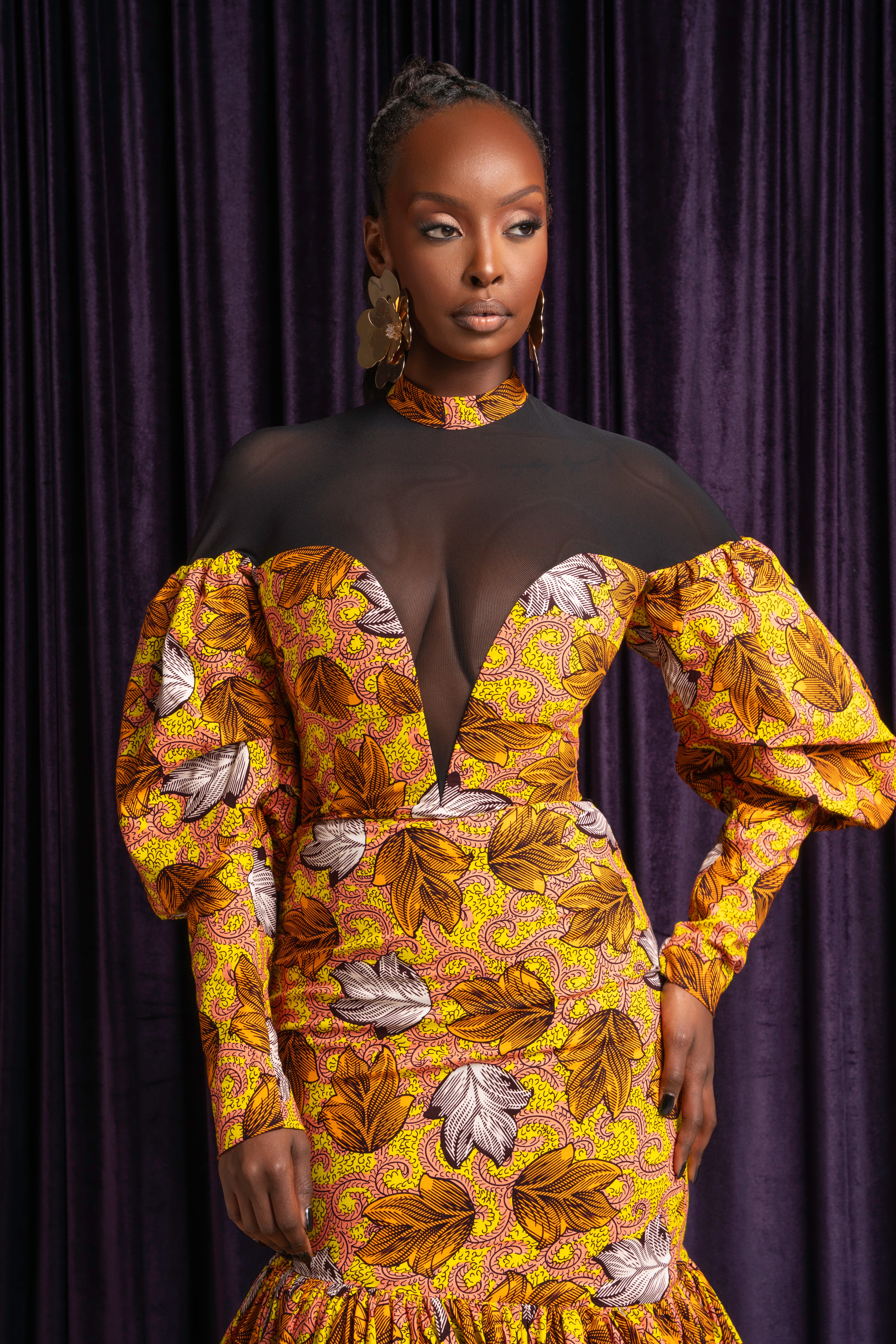 YEWANDE African Print Mermaid Dress