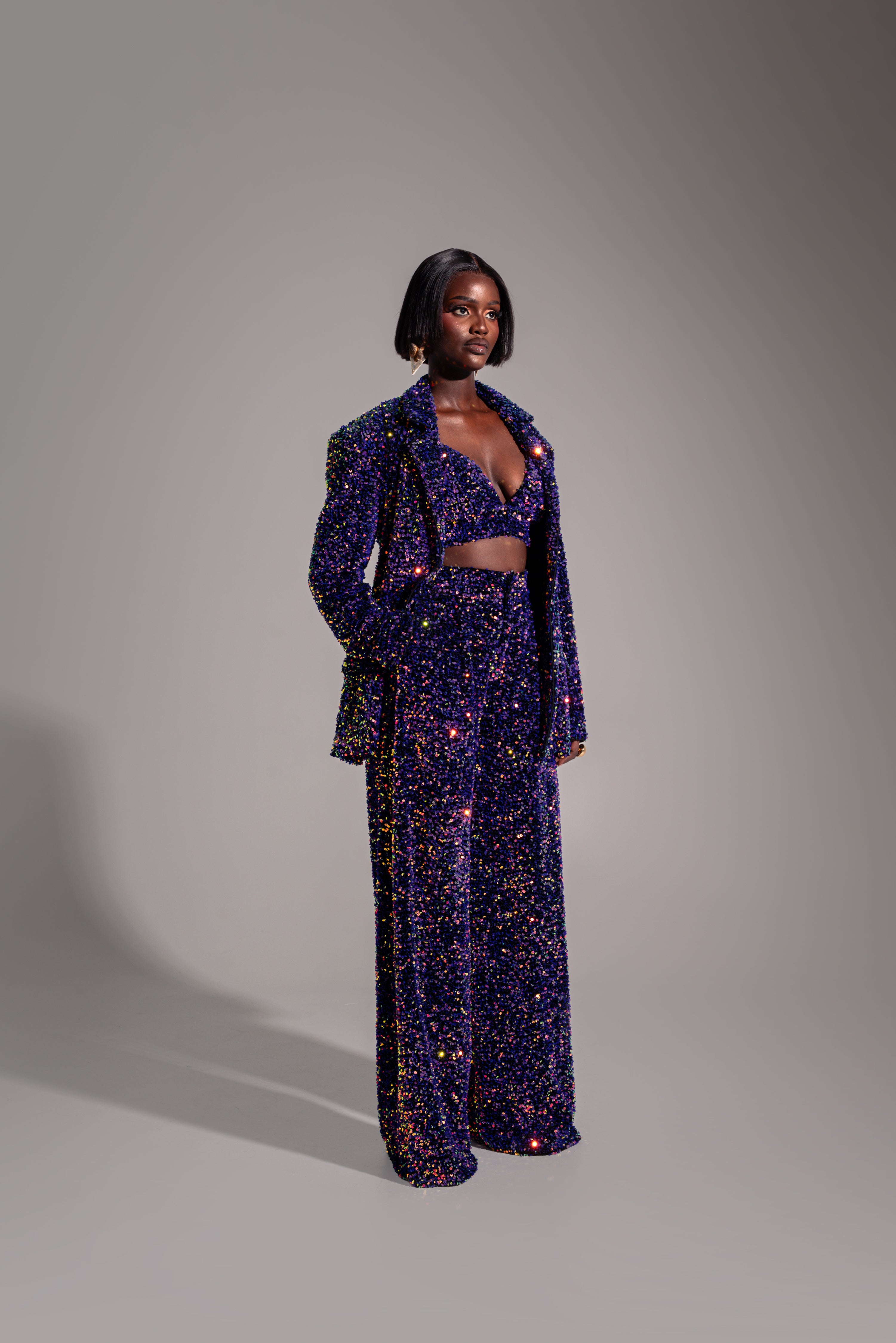 LIZA Sequin Blazer in TANZANITE – OFUURE