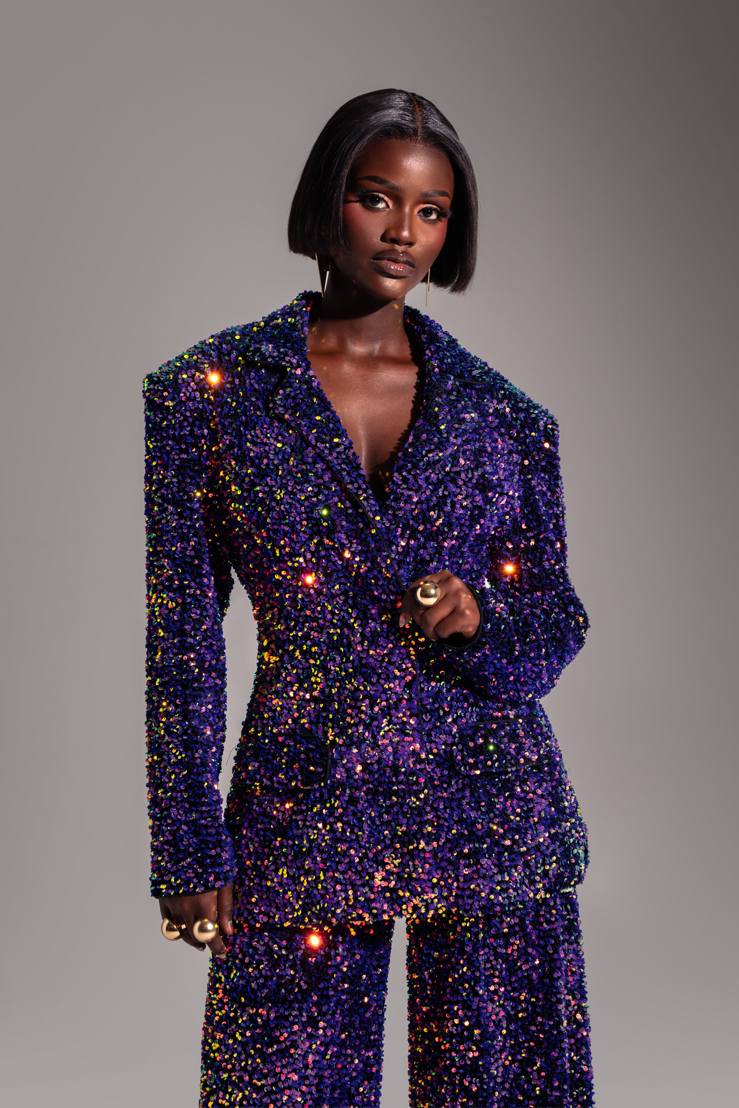 LIZA Sequin Blazer in TANZANITE – OFUURE